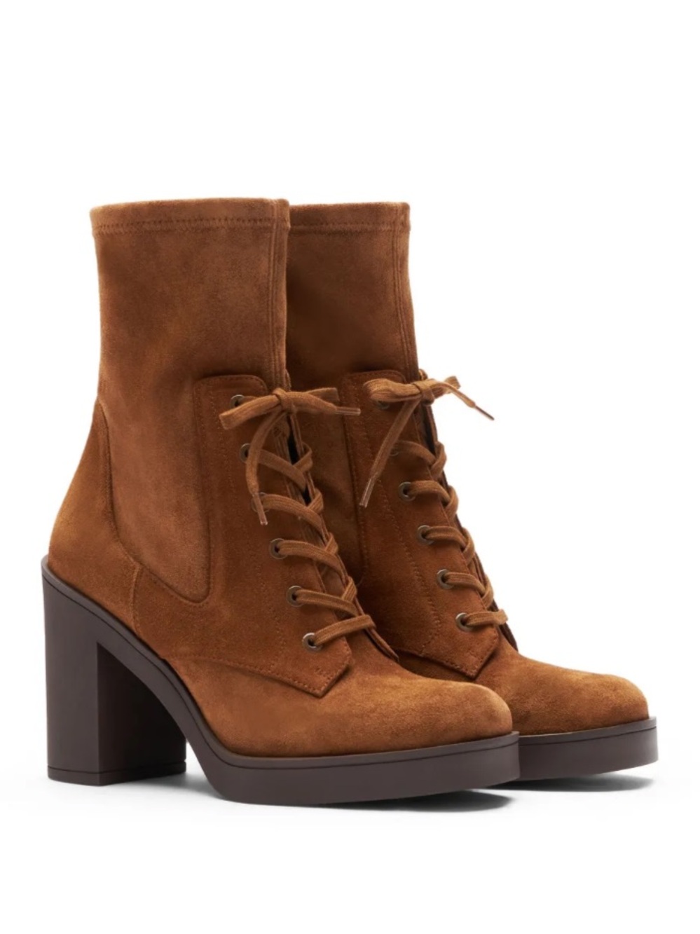 EUC Stuart Weitzman 80mm Everitt brown suede boots WOMEN SIZE US 8.5 or EU 39